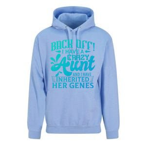 Back Off I Have A Crazy Aunt Funny Auntie Niece Graphic Great Gift Unisex Surf Hoodie