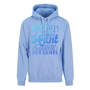 Back Off I Have A Crazy Aunt Funny Auntie Niece Graphic Great Gift Unisex Surf Hoodie