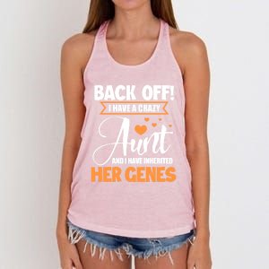 Back Off I Have A Crazy Aunt Nephew Niece Family Funny Gift Women's Knotted Racerback Tank