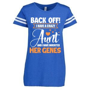 Back Off I Have A Crazy Aunt Nephew Niece Family Funny Gift Enza Ladies Jersey Football T-Shirt