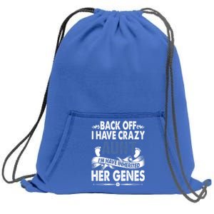 Back Off I Have A Crazy Aunt Niece Retro Aunt Gift Sweatshirt Cinch Pack Bag