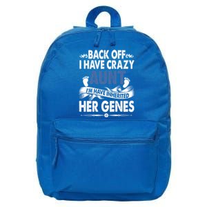 Back Off I Have A Crazy Aunt Niece Retro Aunt Gift 16 in Basic Backpack