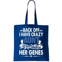 Back Off I Have A Crazy Aunt Niece Retro Aunt Gift Tote Bag