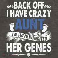 Back Off I Have A Crazy Aunt Niece Retro Aunt Gift Vector Backpack