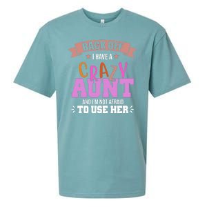 Back Off I Have A Crazy Aunt And I'm Not Afraid To Use Her Funny Sueded Cloud Jersey T-Shirt