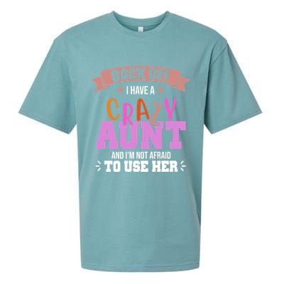 Back Off I Have A Crazy Aunt And I'm Not Afraid To Use Her Funny Sueded Cloud Jersey T-Shirt