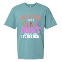 Back Off I Have A Crazy Aunt And I'm Not Afraid To Use Her Funny Sueded Cloud Jersey T-Shirt