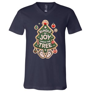 Bundle Of Joy Under The Tree Funny Christmas V-Neck T-Shirt