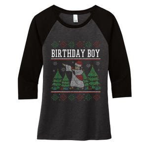 Birth Of Jesus Love Christ Funny Ugly Christmas Jesus Women's Tri-Blend 3/4-Sleeve Raglan Shirt