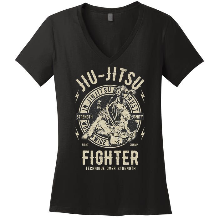 Bjj Outfit Jui Jujitsu Brazilian Jiu Jitsu Women's V-Neck T-Shirt