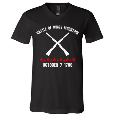 Battle Of Kings Mountain Revolutionary War 1780 Reenactor V-Neck T-Shirt