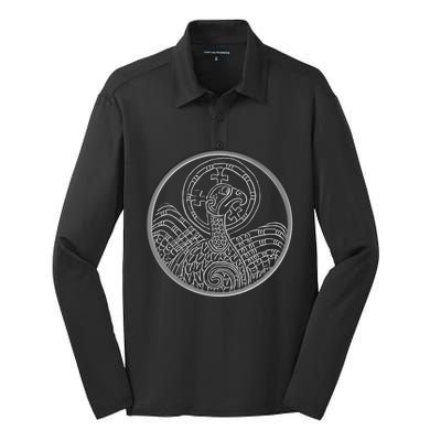 Book Of Kells Legend For St Patrick's Day Irish Celtic Knot Gift Silk Touch Performance Long Sleeve Polo