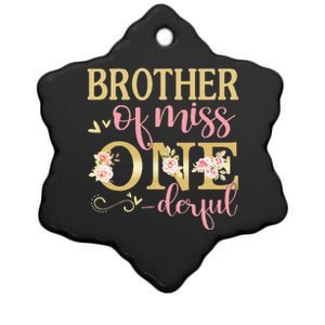 Brother of Little Miss Onederful Birthday 1st Family Party Ceramic Star Ornament