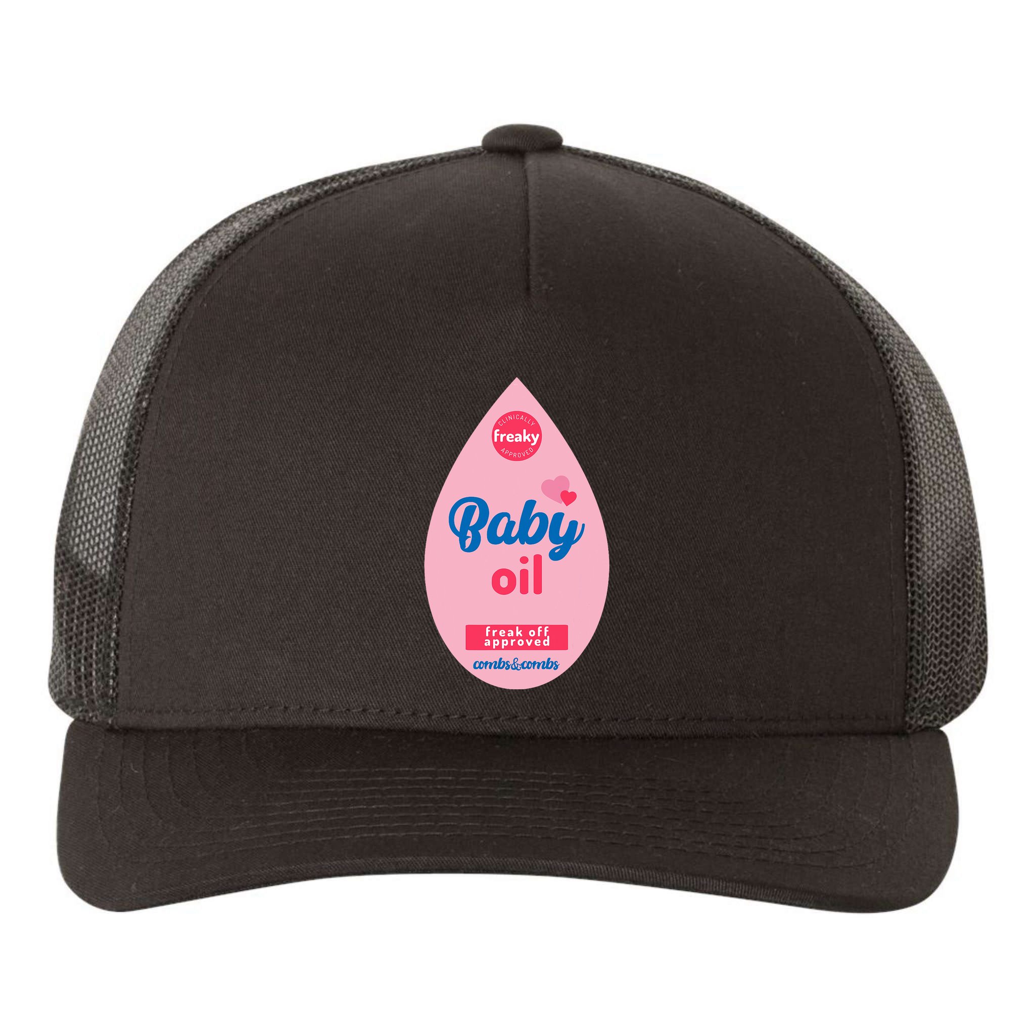 Baby Oil Lazy Funny Costume Ideas Yupoong Adult 5-Panel Trucker Hat