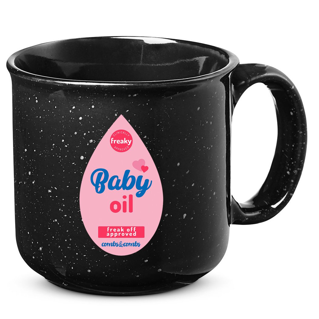 Baby Oil Lazy Funny Costume Ideas 15oz Campfire Ceramic Mug