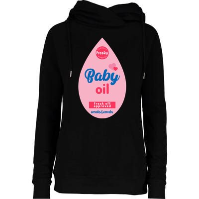 Baby Oil Lazy Funny Costume Ideas Womens Funnel Neck Pullover Hood