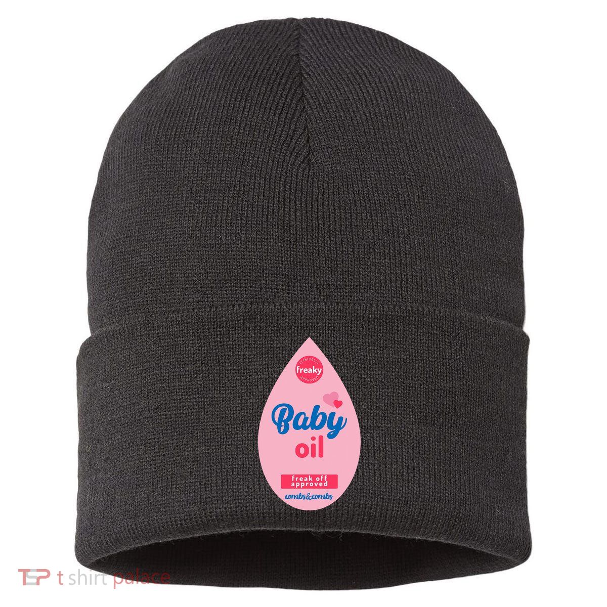Baby Oil Lazy Funny Costume Ideas Sustainable Knit Beanie