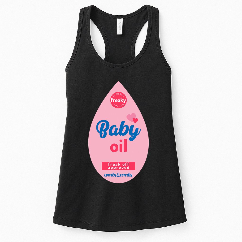 Baby Oil Lazy Funny Costume Ideas Womens Tank Top