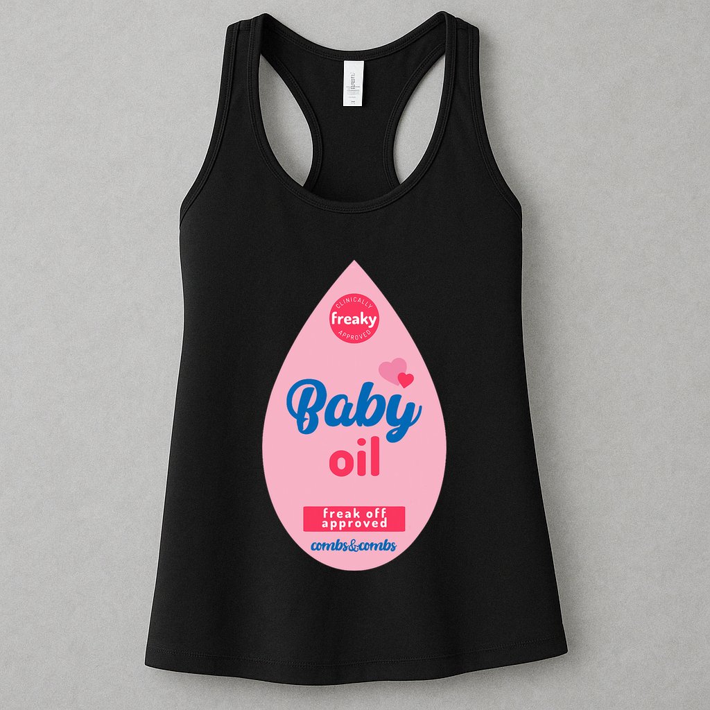 Baby Oil Lazy Funny Costume Ideas Womens Tank Top