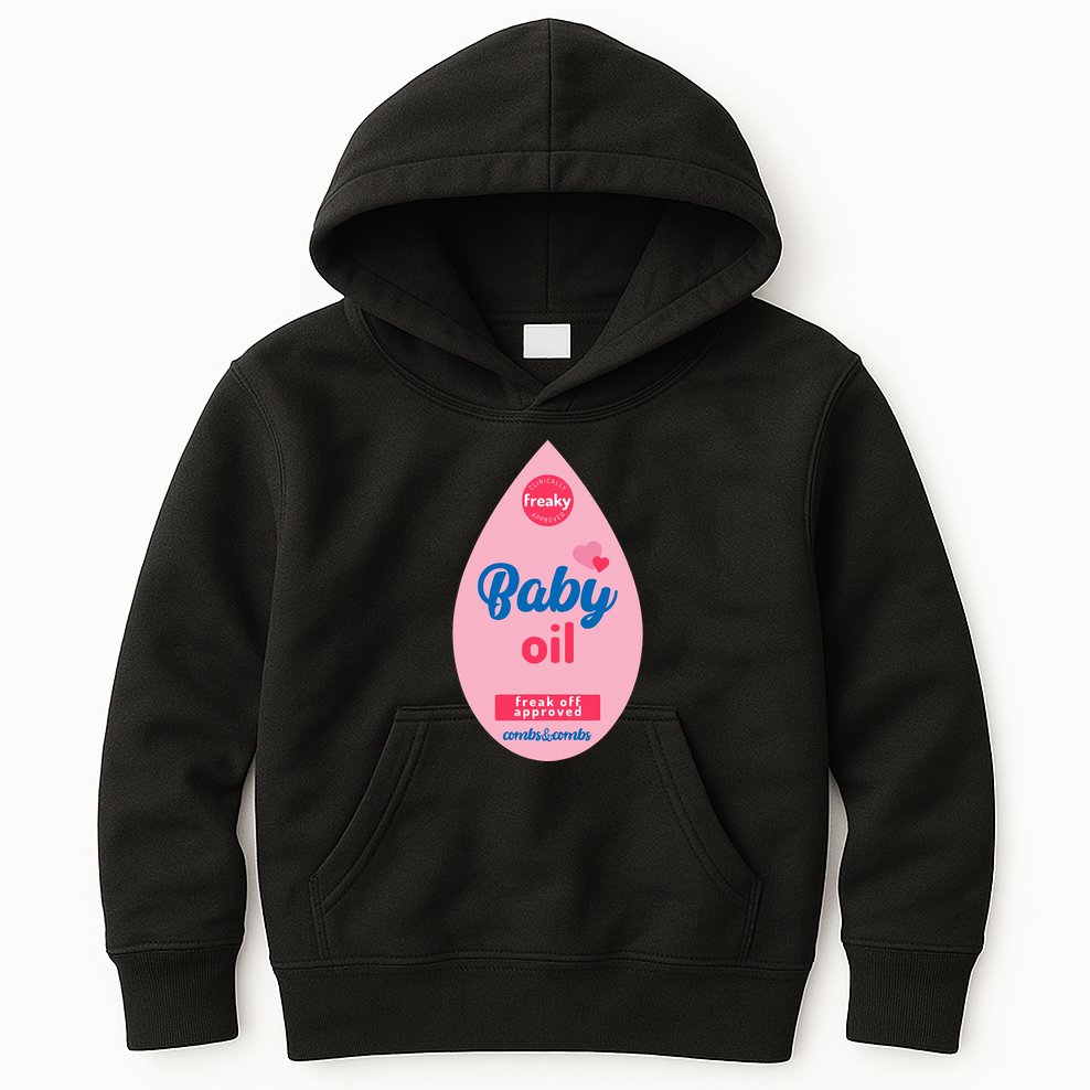 Baby Oil Lazy Funny Costume Ideas Kids Hoodie
