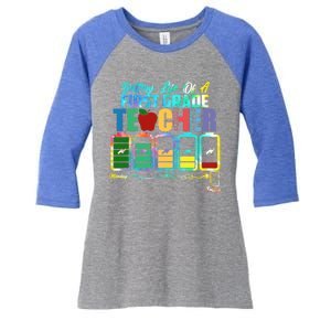 Battery Of Life A First Grade Teacher Thanksgiving Christmas Cool Gift Women's Tri-Blend 3/4-Sleeve Raglan Shirt