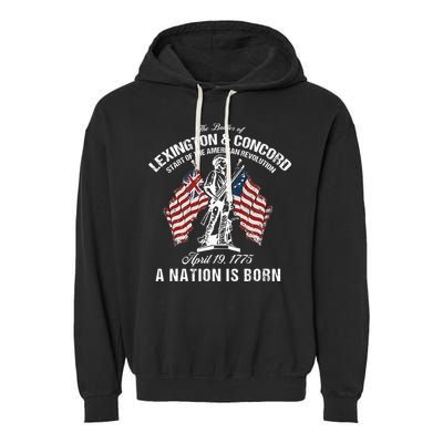 Battle Of Lexington And Concord American Revolution History Garment-Dyed Fleece Hoodie