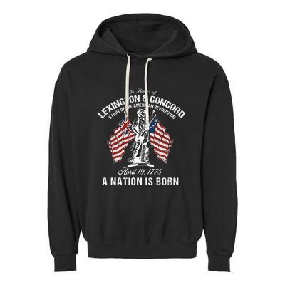 Battle Of Lexington And Concord American Revolution History Garment-Dyed Fleece Hoodie