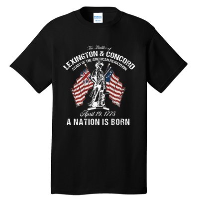 Battle Of Lexington And Concord American Revolution History Tall T-Shirt