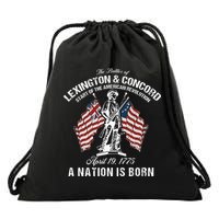 Battle Of Lexington And Concord American Revolution History Drawstring Bag
