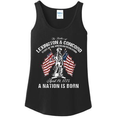 Battle Of Lexington And Concord American Revolution History Ladies Essential Tank