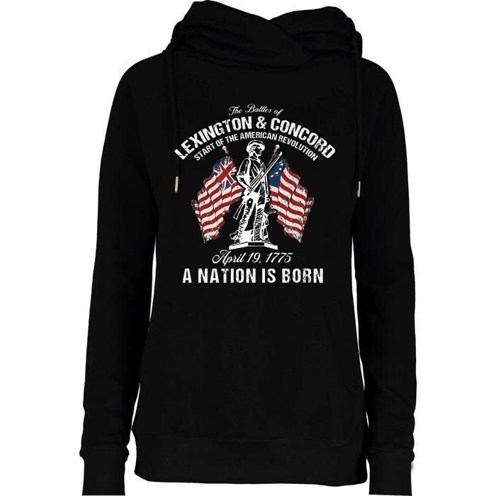 Battle Of Lexington And Concord American Revolution History Womens Funnel Neck Pullover Hood