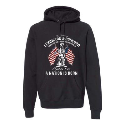 Battle Of Lexington And Concord American Revolution History Premium Hoodie