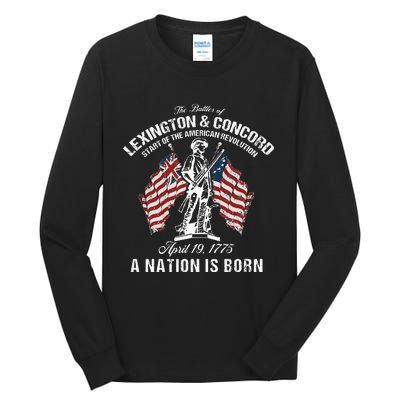 Battle Of Lexington And Concord American Revolution History Tall Long Sleeve T-Shirt