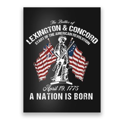 Battle Of Lexington And Concord American Revolution History Poster