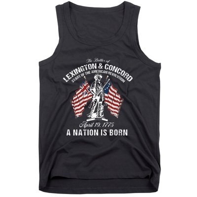 Battle Of Lexington And Concord American Revolution History Tank Top