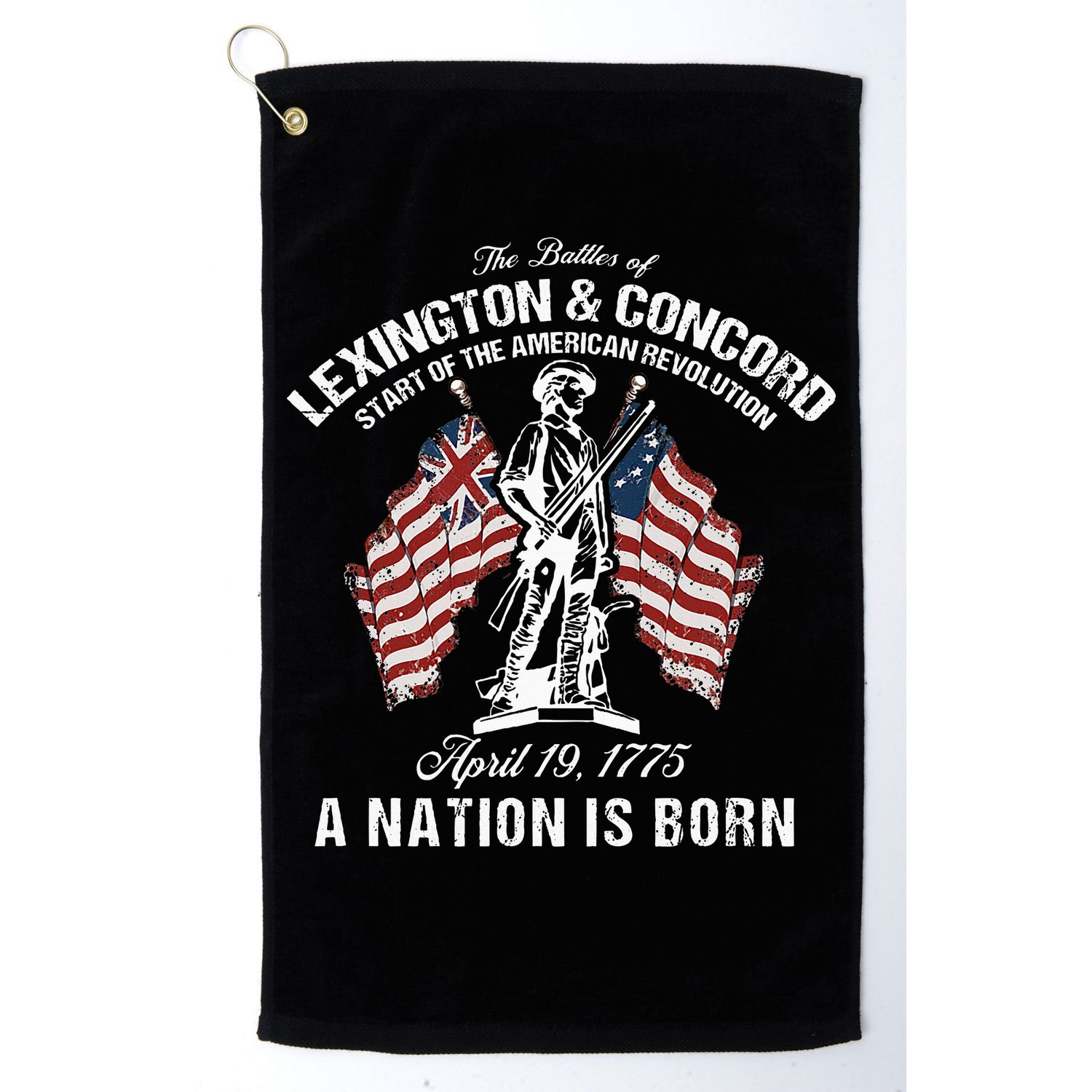 Battle Of Lexington And Concord American Revolution History Golf Towel