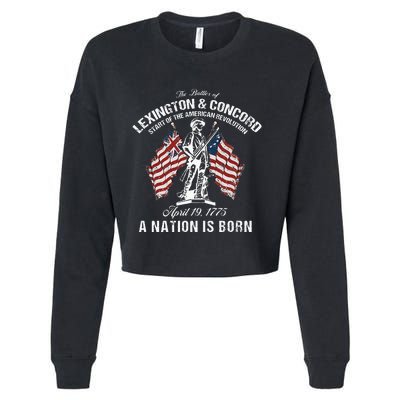 Battle Of Lexington And Concord American Revolution History Cropped Pullover Crew