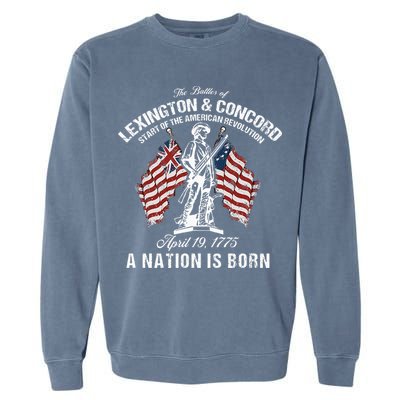 Battle Of Lexington And Concord American Revolution History Garment-Dyed Sweatshirt