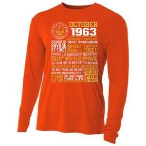 Born October Libra 1963 Birthday Funny Gift Cooling Performance Long Sleeve Crew