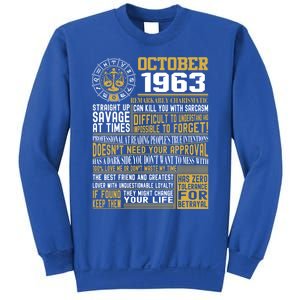 Born October Libra 1963 Birthday Funny Gift Sweatshirt