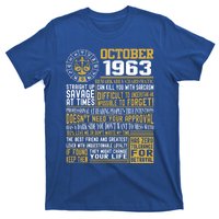 Born October Libra 1963 Birthday Funny Gift T-Shirt