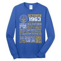 Born October Libra 1963 Birthday Funny Gift Tall Long Sleeve T-Shirt