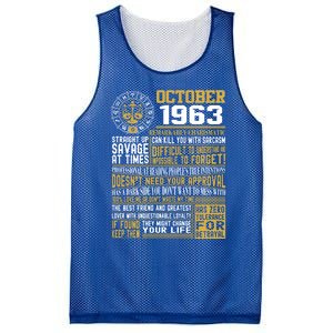 Born October Libra 1963 Birthday Funny Gift Mesh Reversible Basketball Jersey Tank