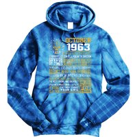 Born October Libra 1963 Birthday Funny Gift Tie Dye Hoodie