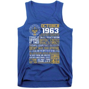 Born October Libra 1963 Birthday Funny Gift Tank Top