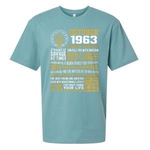 Born October Libra 1963 Birthday Funny Gift Sueded Cloud Jersey T-Shirt