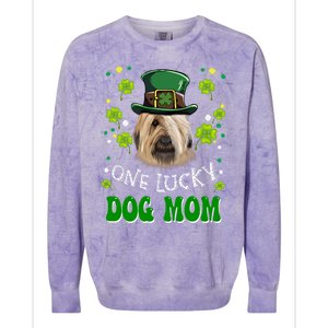 Briard One Lucky Dog Mom Funny Dogs Lover St Patrick's Day Gift Colorblast Crewneck Sweatshirt