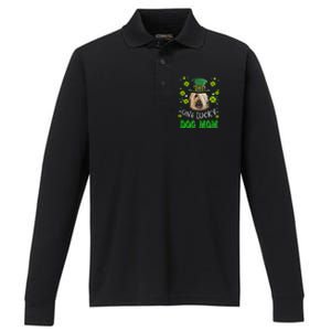 Briard One Lucky Dog Mom Funny Dogs Lover St Patrick's Day Gift Performance Long Sleeve Polo