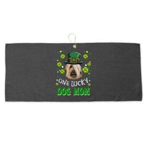 Briard One Lucky Dog Mom Funny Dogs Lover St Patrick's Day Gift Large Microfiber Waffle Golf Towel