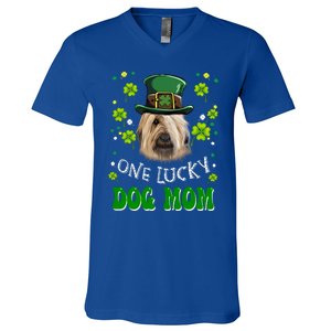 Briard One Lucky Dog Mom Funny Dogs Lover St Patrick's Day Gift V-Neck T-Shirt